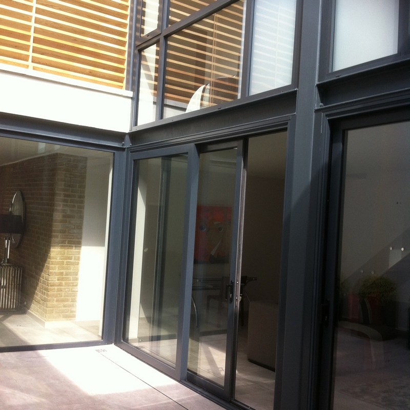 Anthracite aluminium sliding patio doors fitted in South Lambeth